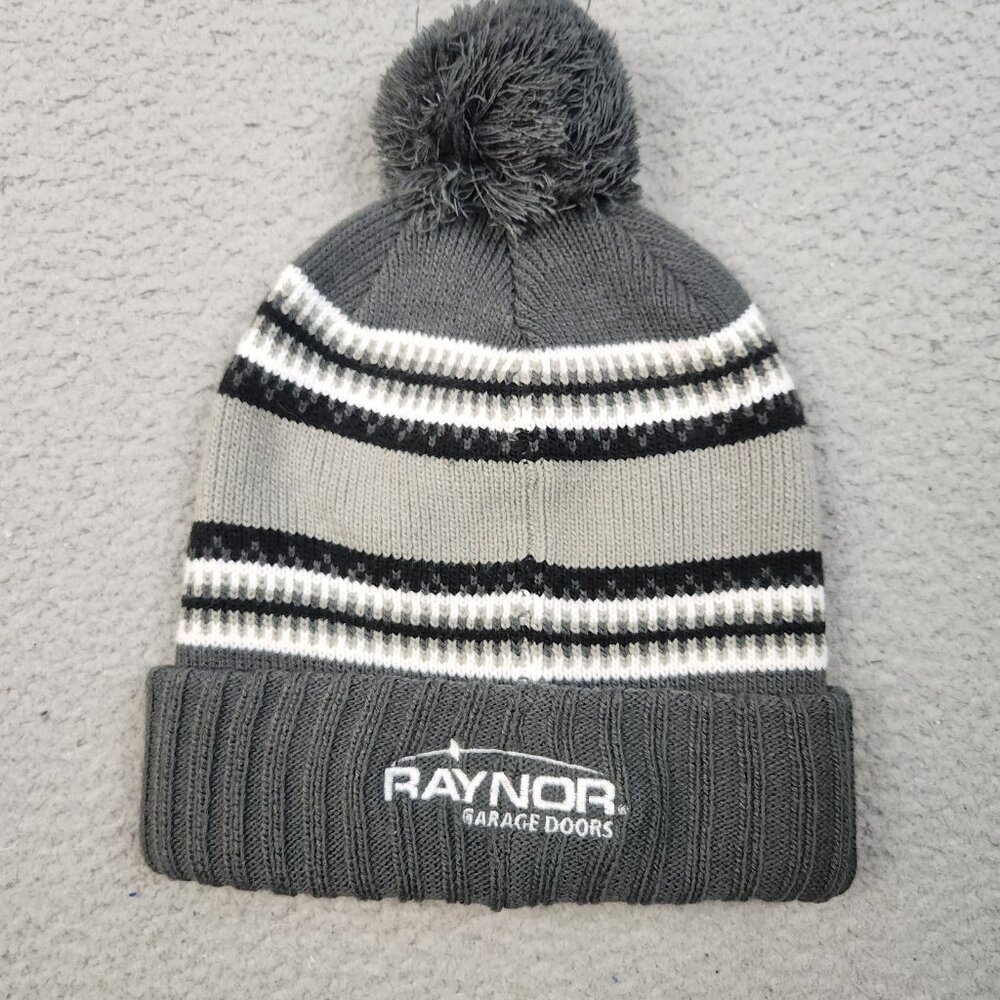 Carhartt Rexburg Hat Gray Beanie Sock Hat Gray Winter Outdoors Cuffed Pom Pom - Picture 2 of 4
